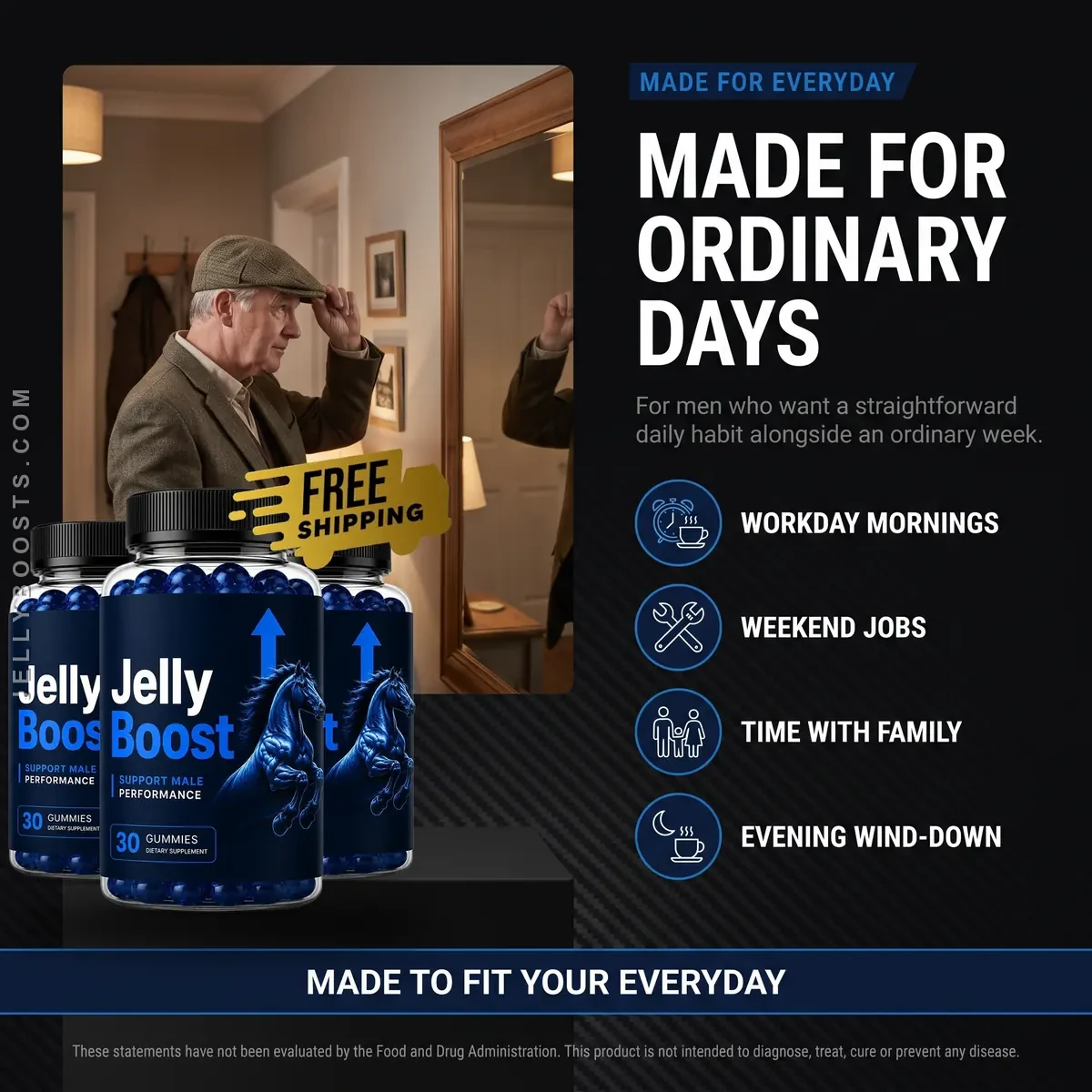 JellyBoost made for ordinary days: workday mornings, weekend jobs, time with family and the evening wind-down