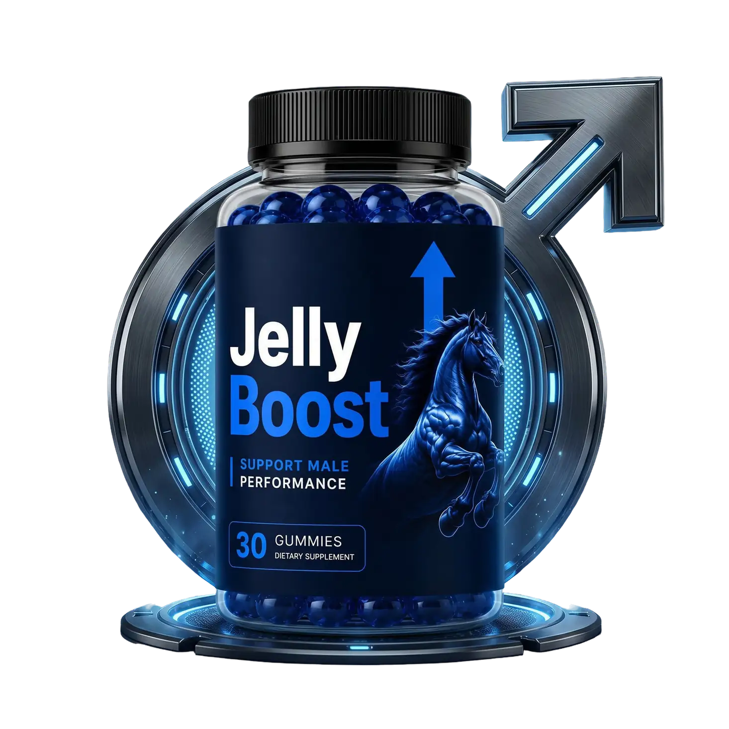JellyBoost single bottle of 30 men's vitality gummies, the official formula